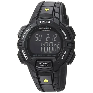 Timex Relógio Ironman Rugged 30 de tamanho completo, Detalhe preto/amarelo