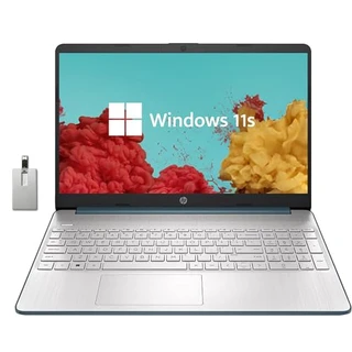 HP Laptop estudantil HD de 15,6 polegadas, Intel Pentium Silver N5030, 32 GB de RAM, SSD PCIe de 2 TB, gráficos Intel UHD, webcam HD, teclado numérico, Wi-Fi 5, Bluetooth, Windows 11, azul, cartão USB
