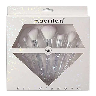 Kit Diamond com 7 pincéis profissionais para maquiagem - ED003, Macrilan