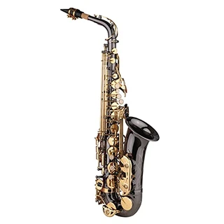 Saxofone Saxofone Eb E-bemol Saxofone alto Saxofone banhado a níquel Corpo de latão com gravura Chaves de nácar Instrumento de sopro com estojo de transporte Pano de polimento Escova Ti