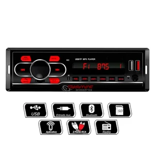 B0CFG876LH - Som Automotivo Carro Radio FM MP3 Bluetooth 2 Entr