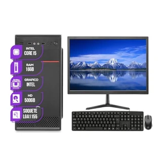 Computador Completo Mancer, Intel Core i5, 16GB De Ram, HD 500GB, Monitor 18.5" + Kit Teclado e Mouse