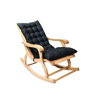 Almofada para Cadeira de Balanço Em Camurça Espreguiçadeira Almofadas para Cadeira Antiderrapante Almofada para Cadeira de Balanço Almofada Reclinável para Jardim Almofada de (preto, clarete)