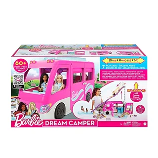 Barbie Estate Conjunto de Brinquedo Trailer dos Sonhos com 7 áreas de brincadeiras e mais de 60 peças, para crianças a partir de 3 anos