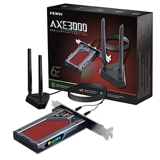 Fenvi AX210 AX210NGW WiFi 6E PCI-E Placa WiFi BT5.2 802.11ax Adaptador de Desktop MU-MIMO 2,4 GHz 5 GHz 6 GHz estendido para 5400 Mbps OFDMA Miracast vPro para jogos (apenas as antenas