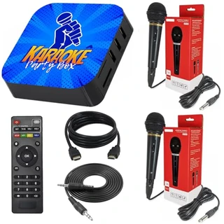 Karaoke Party Box Azul +2 Microfones +de 1000 Músicas Videoke Com Pontuação