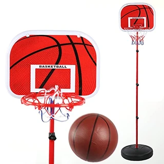 Tabela de basquete, suporte de basquete infantil interno, vermelho para treinamento de basquete Equipamento de treinamento de jogo de basquete Kit de jogo de basquete