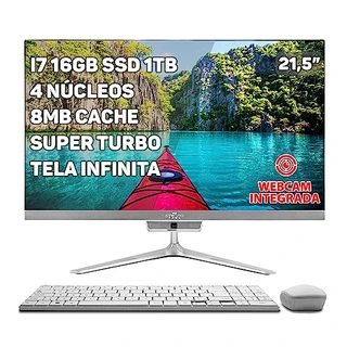 Computador Completo All In One Intel Core i7 21,5" Full HD 16GB SSD 1TB 4 Núcleos Super Turbo Hdmi Teclado e Mouse