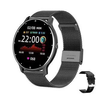 Relógio Smartwatch Inteligente Pulseira de Fitness Rastreador a Prova D'Água + Pulseira Extra (Preto)