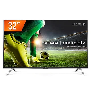 Smart TV LED 32" HD Android SEMP 32S5300, Conversor Digital, Wi-Fi, Bluetooth, 1 USB, 2 HDMI, Comando de Voz e Google Assistant