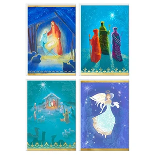 Hallmark Image Arts Cartões de Natal Religiosos em Caixas Sortidas, Presépio Pintado (4 Desenhos, 24 Cartões e Envelopes)