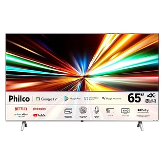 Fast Smart TV QLED 65'', Ultra HD 4K, PTV65G3BGTSSBL, Philco, Dolby Vision, Dolby Atmos, Google TV, Eye Protection