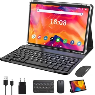 10,36 polegadas Tablet com Caso, Teclado e Mouse, Android 12 Tablet, 8GB +256GB, Processador 8-Core, WiFi, Bluetooth, Câmera 5MP+13MP, 6500mAh, Cinza