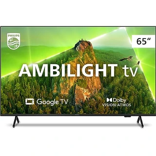 Smart TV Philips Ambilight 65" 4K 65PUG7908/79, Google TV, Comando de Voz, Dolby Vision/Atmos, VRR/ALLM, Bluetooth
