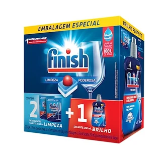Finish Kit 2 Detergente Power Ball 13 Tabs + Secante Lava Louça 250Ml